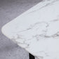 Rectangle Marble White Dining Table Industrial Trestle Base Table for Dining Room