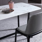 Rectangle Marble White Dining Table Industrial Trestle Base Table for Dining Room