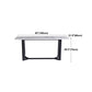 Rectangle Marble White Dining Table Industrial Trestle Base Table for Dining Room