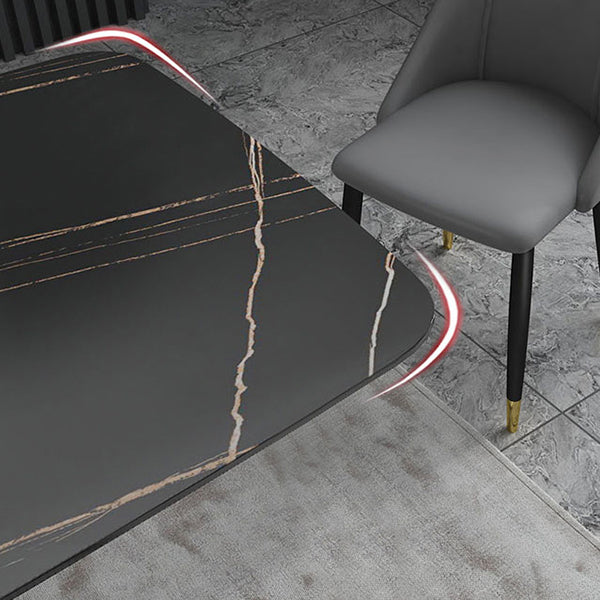 Muebles tradicionales de piedra rectangle de mesa de comedor de lujo con base de pedestal