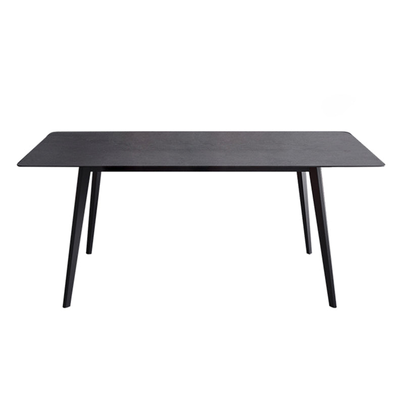 Mesa de comedor negra de piedra sinterizada Mesa de 4 patas industriales para comedor