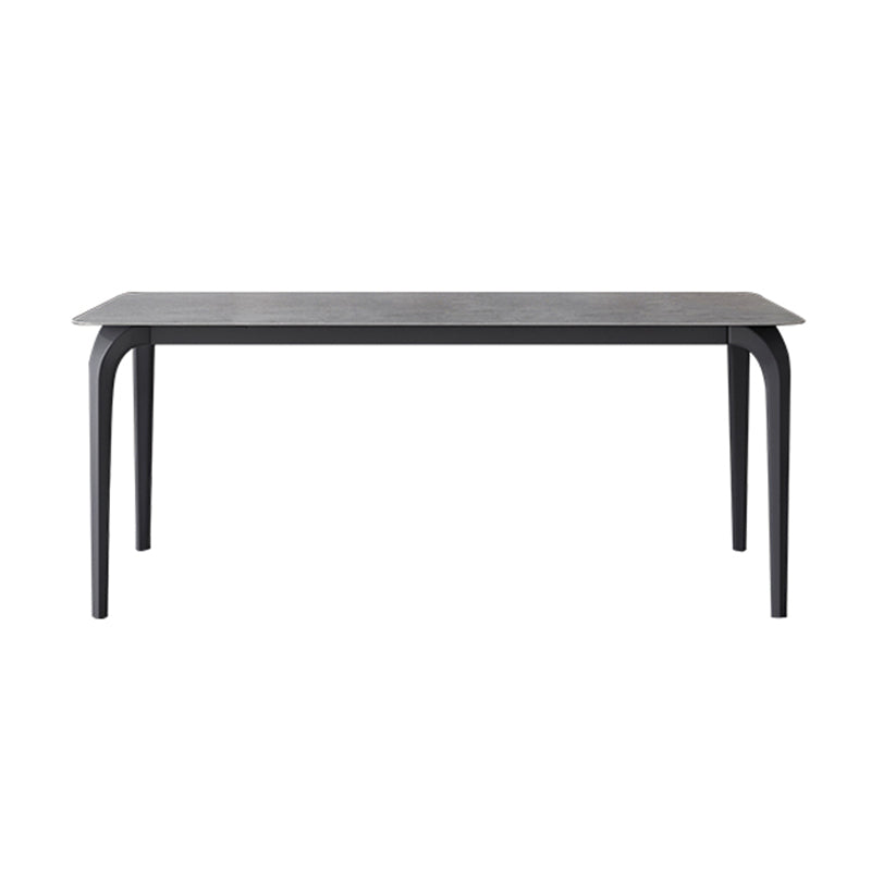 Mesa de comedor negra de piedra sinterizada Mesa de 4 patas industriales para comedor