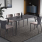 Mesa de comedor negra de piedra sinterizada Mesa de 4 patas industriales para comedor