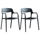 Plastic Contemporary Arm Chair Open Back Kitchen Dining Room Chair Black 2 Piece Set Clearhalo 'Dining Chairs' 'Dining Tables & Seating' 'dining_chair' 'furn' 'furn_dining_chair' 'Furniture' 'Kitchen & Dining Furniture' 5131415