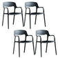 Plastic Contemporary Arm Chair Open Back Kitchen Dining Room Chair Black 4 Piece Set Clearhalo 'Dining Chairs' 'Dining Tables & Seating' 'dining_chair' 'furn' 'furn_dining_chair' 'Furniture' 'Kitchen & Dining Furniture' 5131417