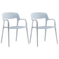 Plastic Contemporary Arm Chair Open Back Kitchen Dining Room Chair White 2 Piece Set Clearhalo 'Dining Chairs' 'Dining Tables & Seating' 'dining_chair' 'furn' 'furn_dining_chair' 'Furniture' 'Kitchen & Dining Furniture' 5131422
