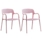 Plastic Contemporary Arm Chair Open Back Kitchen Dining Room Chair Pink 2 Piece Set Clearhalo 'Dining Chairs' 'Dining Tables & Seating' 'dining_chair' 'furn' 'furn_dining_chair' 'Furniture' 'Kitchen & Dining Furniture' 5131427