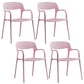 Plastic Contemporary Arm Chair Open Back Kitchen Dining Room Chair Pink 4 Piece Set Clearhalo 'Dining Chairs' 'Dining Tables & Seating' 'dining_chair' 'furn' 'furn_dining_chair' 'Furniture' 'Kitchen & Dining Furniture' 5131429