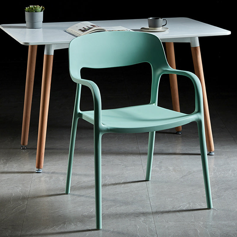 Plastic Contemporary Arm Chair Open Back Kitchen Dining Room Chair Clearhalo 'Dining Chairs' 'Dining Tables & Seating' 'dining_chair' 'furn' 'furn_dining_chair' 'Furniture' 'Kitchen & Dining Furniture' 5131430