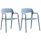 Plastic Contemporary Arm Chair Open Back Kitchen Dining Room Chair Blue 2 Piece Set Clearhalo 'Dining Chairs' 'Dining Tables & Seating' 'dining_chair' 'furn' 'furn_dining_chair' 'Furniture' 'Kitchen & Dining Furniture' 5131431