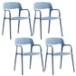 Plastic Contemporary Arm Chair Open Back Kitchen Dining Room Chair Blue 4 Piece Set Clearhalo 'Dining Chairs' 'Dining Tables & Seating' 'dining_chair' 'furn' 'furn_dining_chair' 'Furniture' 'Kitchen & Dining Furniture' 5131432