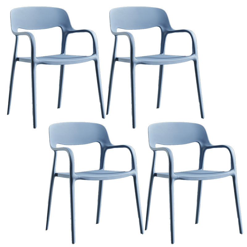 Plastic Contemporary Arm Chair Open Back Kitchen Dining Room Chair Blue 4 Piece Set Clearhalo 'Dining Chairs' 'Dining Tables & Seating' 'dining_chair' 'furn' 'furn_dining_chair' 'Furniture' 'Kitchen & Dining Furniture' 5131432