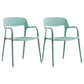 Plastic Contemporary Arm Chair Open Back Kitchen Dining Room Chair Green 2 Piece Set Clearhalo 'Dining Chairs' 'Dining Tables & Seating' 'dining_chair' 'furn' 'furn_dining_chair' 'Furniture' 'Kitchen & Dining Furniture' 5131433
