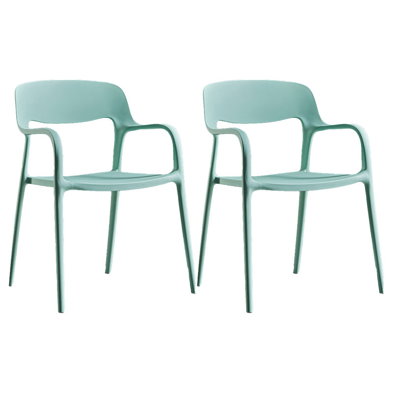 Plastic Contemporary Arm Chair Open Back Kitchen Dining Room Chair Green 2 Piece Set Clearhalo 'Dining Chairs' 'Dining Tables & Seating' 'dining_chair' 'furn' 'furn_dining_chair' 'Furniture' 'Kitchen & Dining Furniture' 5131433