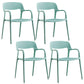 Plastic Contemporary Arm Chair Open Back Kitchen Dining Room Chair Green 4 Piece Set Clearhalo 'Dining Chairs' 'Dining Tables & Seating' 'dining_chair' 'furn' 'furn_dining_chair' 'Furniture' 'Kitchen & Dining Furniture' 5131434