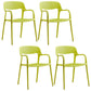Plastic Contemporary Arm Chair Open Back Kitchen Dining Room Chair Light Yellow 4 Piece Set Clearhalo 'Dining Chairs' 'Dining Tables & Seating' 'dining_chair' 'furn' 'furn_dining_chair' 'Furniture' 'Kitchen & Dining Furniture' 5131436
