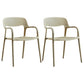 Plastic Contemporary Arm Chair Open Back Kitchen Dining Room Chair Khaki 2 Piece Set Clearhalo 'Dining Chairs' 'Dining Tables & Seating' 'dining_chair' 'furn' 'furn_dining_chair' 'Furniture' 'Kitchen & Dining Furniture' 5131437