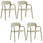 Plastic Contemporary Arm Chair Open Back Kitchen Dining Room Chair Khaki 4 Piece Set Clearhalo 'Dining Chairs' 'Dining Tables & Seating' 'dining_chair' 'furn' 'furn_dining_chair' 'Furniture' 'Kitchen & Dining Furniture' 5131438