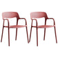 Plastic Contemporary Arm Chair Open Back Kitchen Dining Room Chair Burgundy 2 Piece Set Clearhalo 'Dining Chairs' 'Dining Tables & Seating' 'dining_chair' 'furn' 'furn_dining_chair' 'Furniture' 'Kitchen & Dining Furniture' 5131439