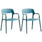 Plastic Contemporary Arm Chair Open Back Kitchen Dining Room Chair Peacock Blue 2 Piece Set Clearhalo 'Dining Chairs' 'Dining Tables & Seating' 'dining_chair' 'furn' 'furn_dining_chair' 'Furniture' 'Kitchen & Dining Furniture' 5131441
