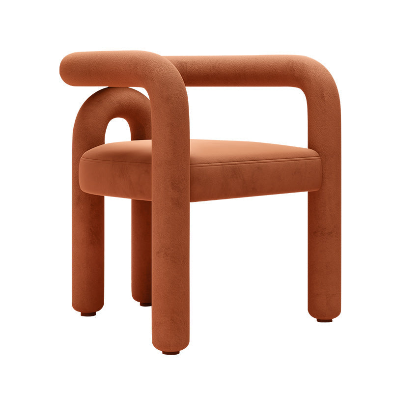 Contemporary Arm Chair Upholstered Open Back Dining Armchair Brown 1 Piece Clearhalo 'Dining Chairs' 'Dining Tables & Seating' 'dining_chair' 'furn' 'furn_dining_chair' 'Furniture' 'Kitchen & Dining Furniture' 5131534