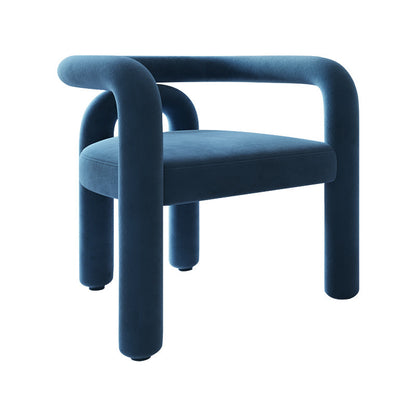 Contemporary Arm Chair Upholstered Open Back Dining Armchair Blue 1 Piece Clearhalo 'Dining Chairs' 'Dining Tables & Seating' 'dining_chair' 'furn' 'furn_dining_chair' 'Furniture' 'Kitchen & Dining Furniture' 5131547