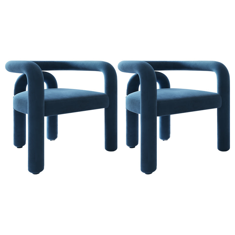 Contemporary Arm Chair Upholstered Open Back Dining Armchair Blue 2 Piece Set Clearhalo 'Dining Chairs' 'Dining Tables & Seating' 'dining_chair' 'furn' 'furn_dining_chair' 'Furniture' 'Kitchen & Dining Furniture' 5131550