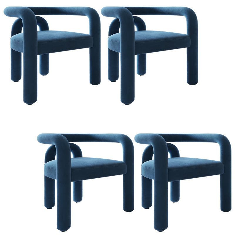 Contemporary Arm Chair Upholstered Open Back Dining Armchair Blue 4 Piece Set Clearhalo 'Dining Chairs' 'Dining Tables & Seating' 'dining_chair' 'furn' 'furn_dining_chair' 'Furniture' 'Kitchen & Dining Furniture' 5131551