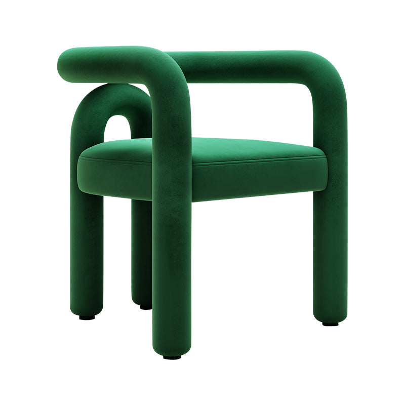 Contemporary Arm Chair Upholstered Open Back Dining Armchair Green 1 Piece Clearhalo 'Dining Chairs' 'Dining Tables & Seating' 'dining_chair' 'furn' 'furn_dining_chair' 'Furniture' 'Kitchen & Dining Furniture' 5131554