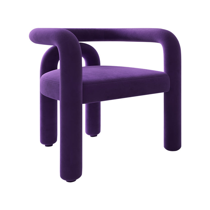 Contemporary Arm Chair Upholstered Open Back Dining Armchair Purple 1 Piece Clearhalo 'Dining Chairs' 'Dining Tables & Seating' 'dining_chair' 'furn' 'furn_dining_chair' 'Furniture' 'Kitchen & Dining Furniture' 5131557