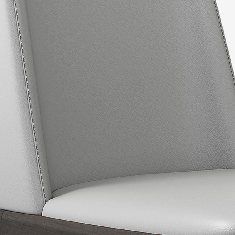 Sedia industriale in pelle finta con gambe in legno massiccio sedia da pranzo senza braccio opaco