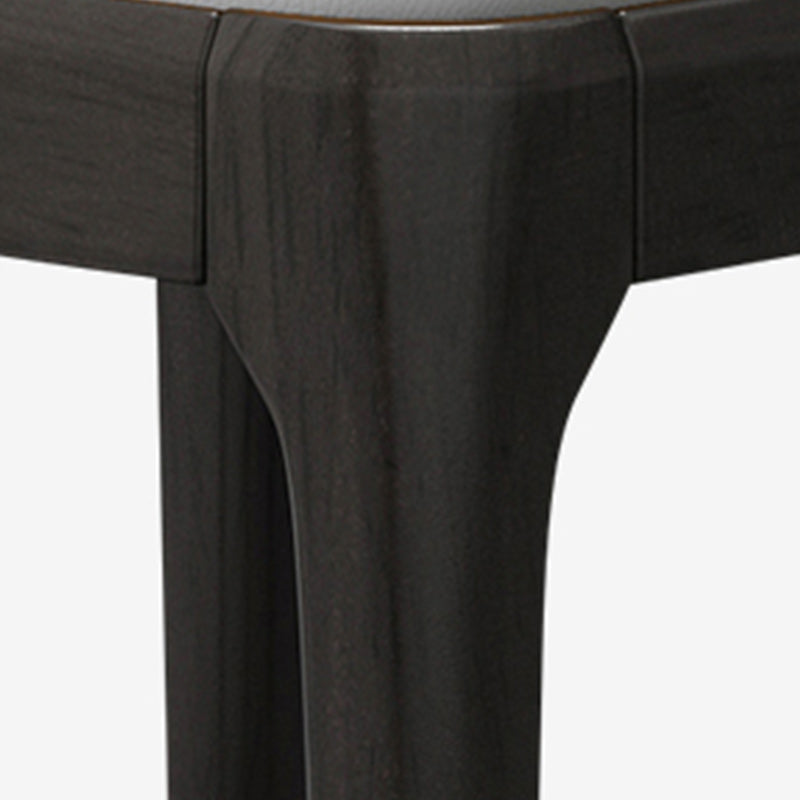 Sedia industriale in pelle finta con gambe in legno massiccio sedia da pranzo senza braccio opaco