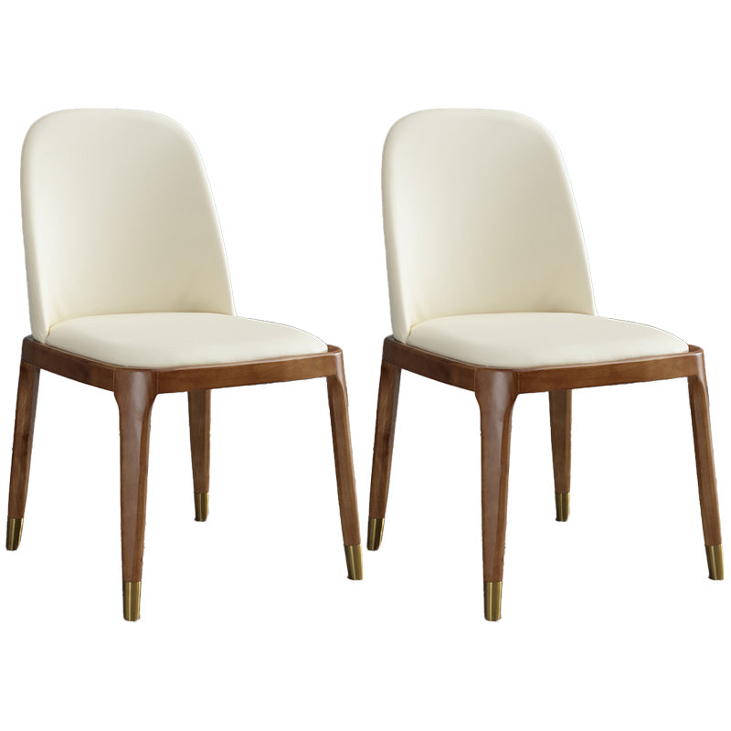 Sedia industriale in pelle finta con gambe in legno massiccio sedia da pranzo senza braccio opaco