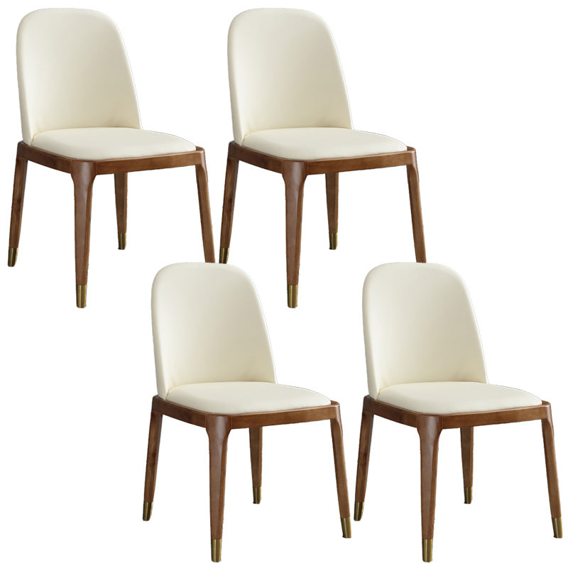 Sedia industriale in pelle finta con gambe in legno massiccio sedia da pranzo senza braccio opaco