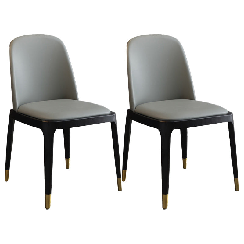 Sedia industriale in pelle finta con gambe in legno massiccio sedia da pranzo senza braccio opaco