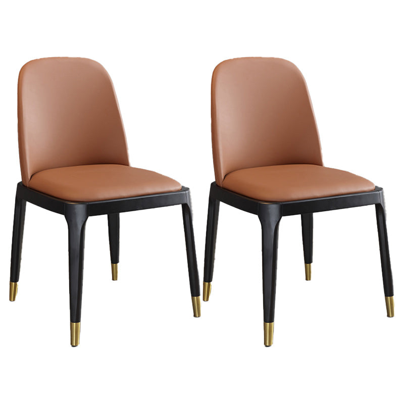 Sedia industriale in pelle finta con gambe in legno massiccio sedia da pranzo senza braccio opaco