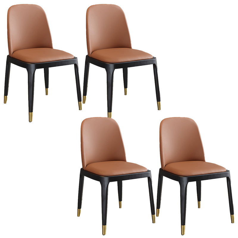 Sedia industriale in pelle finta con gambe in legno massiccio sedia da pranzo senza braccio opaco