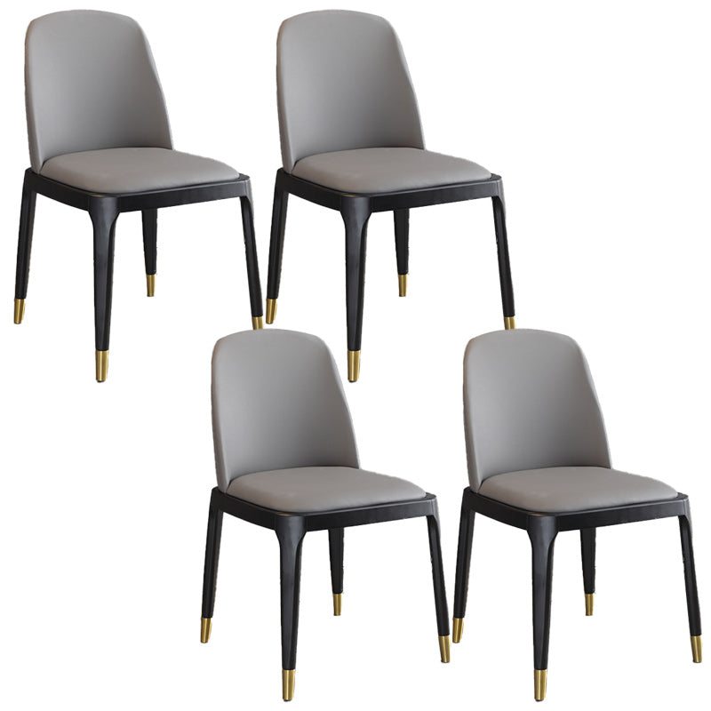 Sedia industriale in pelle finta con gambe in legno massiccio sedia da pranzo senza braccio opaco