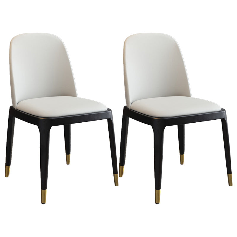 Sedia industriale in pelle finta con gambe in legno massiccio sedia da pranzo senza braccio opaco