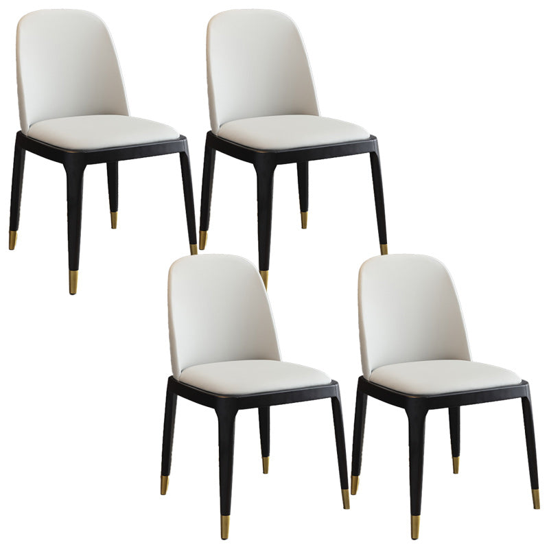 Sedia industriale in pelle finta con gambe in legno massiccio sedia da pranzo senza braccio opaco