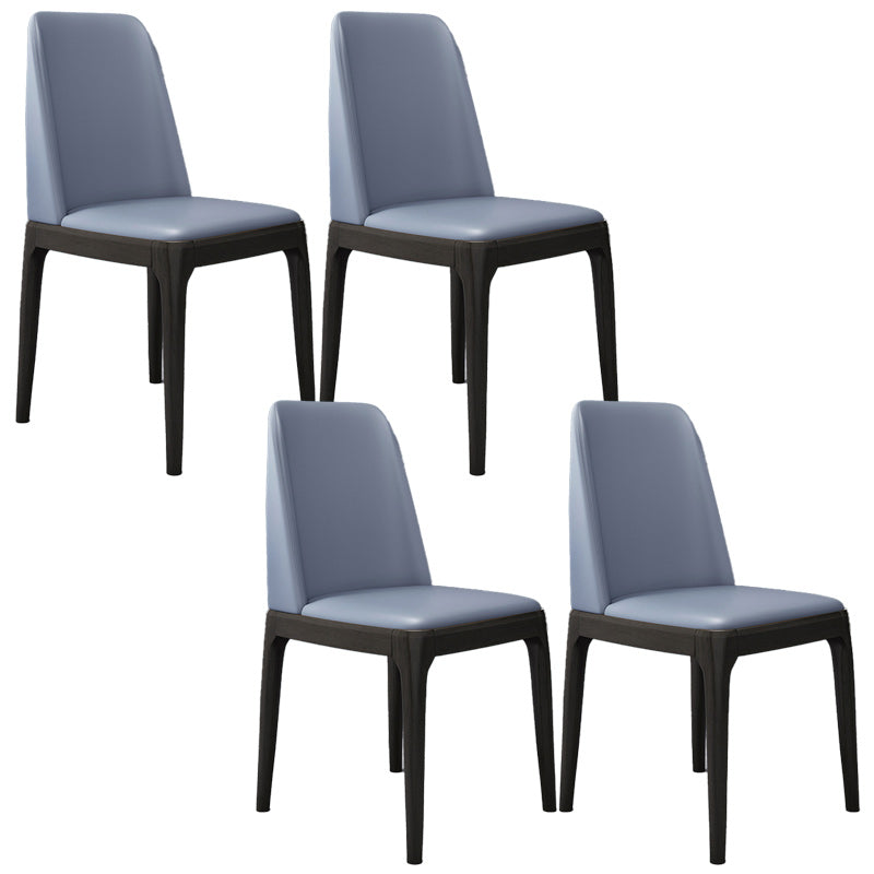 Sedia industriale in pelle finta con gambe in legno massiccio sedia da pranzo senza braccio opaco