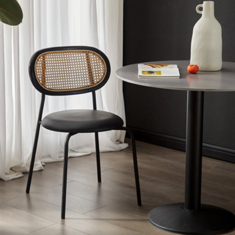 Armless Dining Chairs Industrial Kitchen Side Chairs for Dining Room Black 1 Piece Clearhalo 'Dining Chairs' 'Dining Tables & Seating' 'dining_chair' 'furn' 'furn_dining_chair' 'Furniture' 'Kitchen & Dining Furniture' 5131680