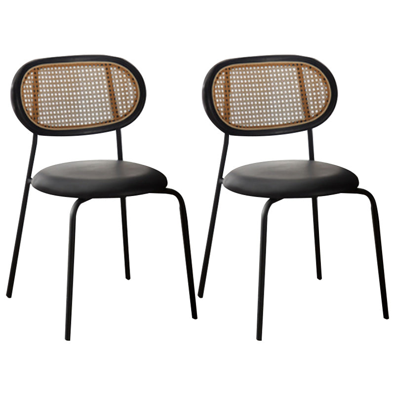 Armless Dining Chairs Industrial Kitchen Side Chairs for Dining Room Black 2 Piece Set Clearhalo 'Dining Chairs' 'Dining Tables & Seating' 'dining_chair' 'furn' 'furn_dining_chair' 'Furniture' 'Kitchen & Dining Furniture' 5131681