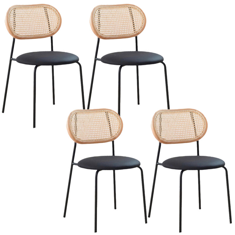 Armless Dining Chairs Industrial Kitchen Side Chairs for Dining Room Wood 4 Piece Set Clearhalo 'Dining Chairs' 'Dining Tables & Seating' 'dining_chair' 'furn' 'furn_dining_chair' 'Furniture' 'Kitchen & Dining Furniture' 5131690