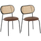 Armless Dining Chairs Industrial Kitchen Side Chairs for Dining Room Black-Brown 2 Piece Set Clearhalo 'Dining Chairs' 'Dining Tables & Seating' 'dining_chair' 'furn' 'furn_dining_chair' 'Furniture' 'Kitchen & Dining Furniture' 5131694