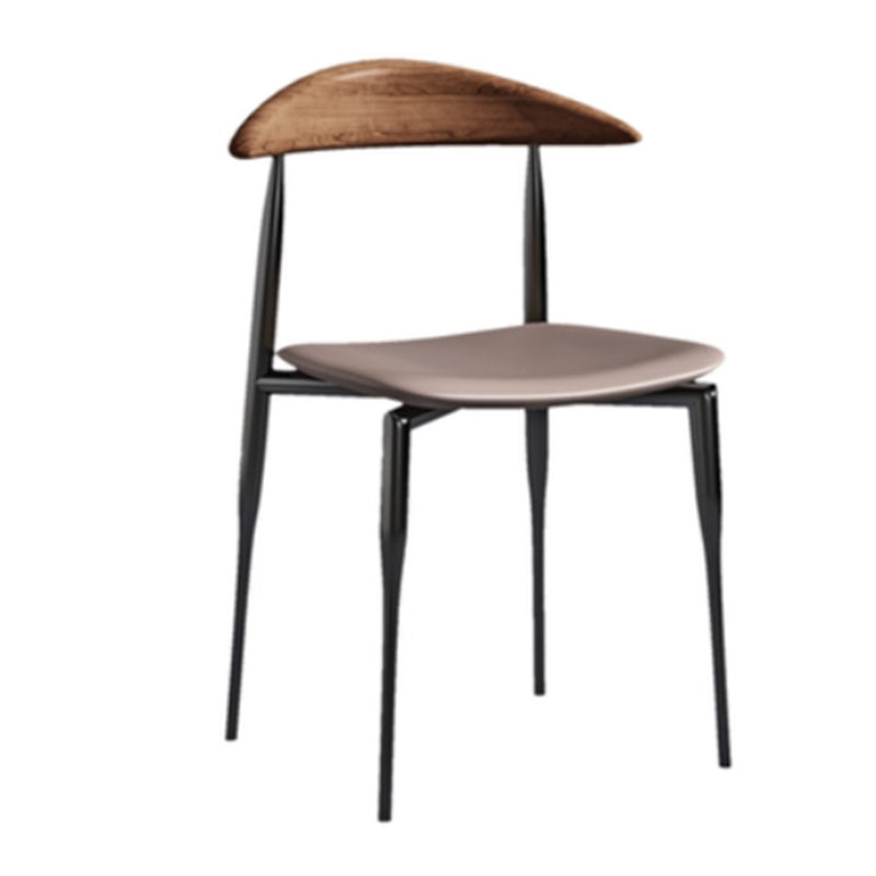 Armless Dining Chairs Industrielle Kunstleder -Seitenstühle für Esszimmer