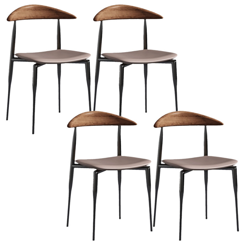 Armless Dining Chairs Industrielle Kunstleder -Seitenstühle für Esszimmer
