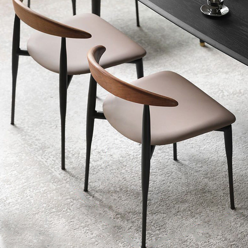 Armless Dining Chairs Industrielle Kunstleder -Seitenstühle für Esszimmer