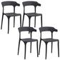 Contemporary Plastic Arm Chair Dining Kitchen Room Open Back Chair