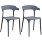 Contemporary Plastic Arm Chair Dining Kitchen Room Open Back Chair